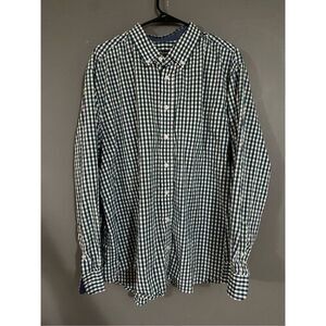 George Green And White Plaid Long Sleeve Button Up Shirt Size 2XL